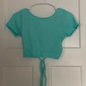 Wild Fable Cropped Tie Back Top